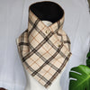 Slim Fit Snap Cowl-Stars Hollow Plaid