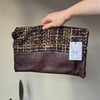Denver Clutch Brown & Black Woven Wool + Leather