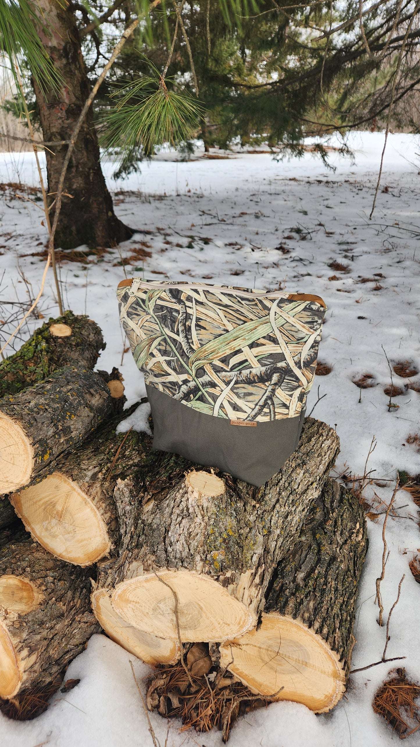 Upcycled Camo - The Road Tripper Zipper Pouch
