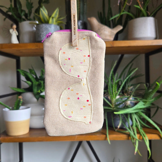 Sunglass Case Mauve Zipper 06