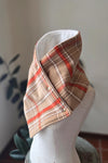 Snap Cowl-Coral Plaid