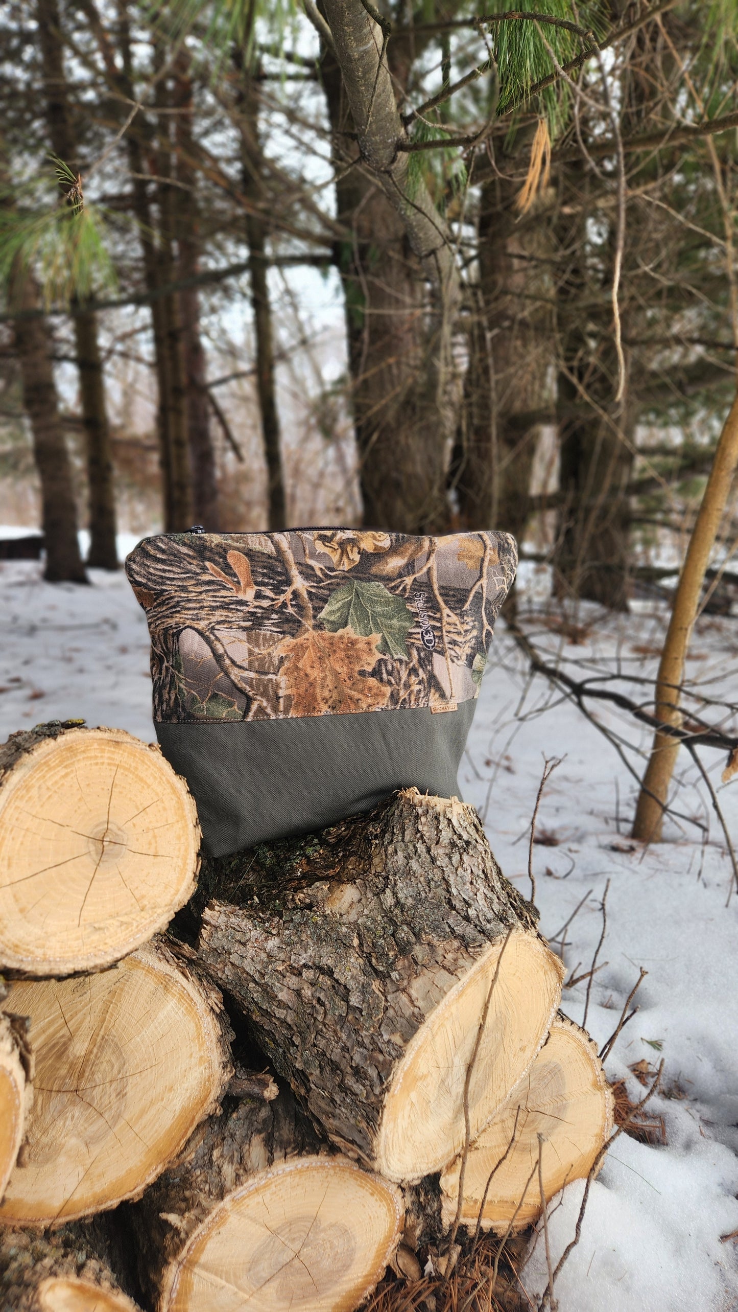 Upcycled Camo - The Road Tripper Zipper Pouch