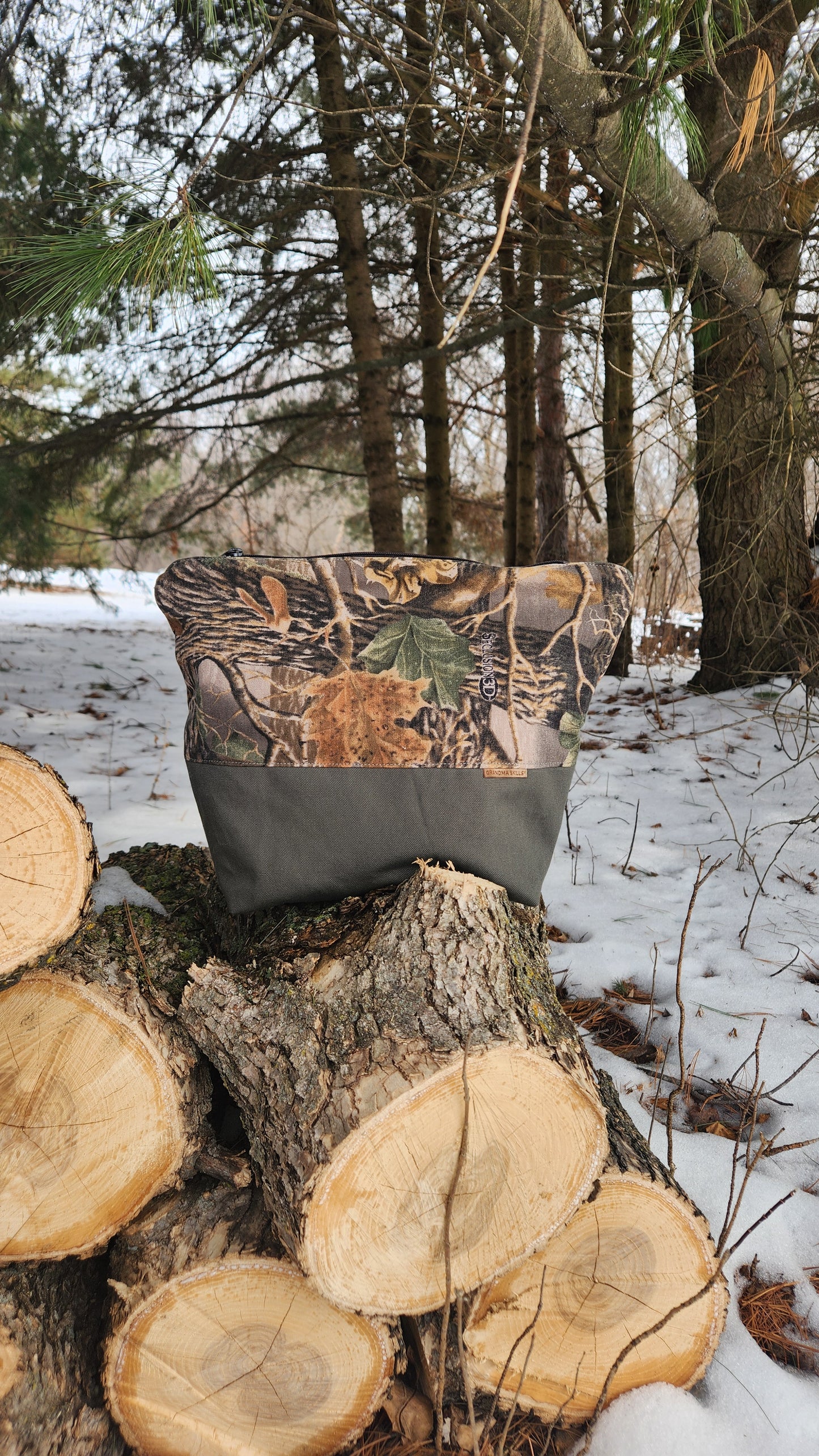 Upcycled Camo - The Road Tripper Zipper Pouch