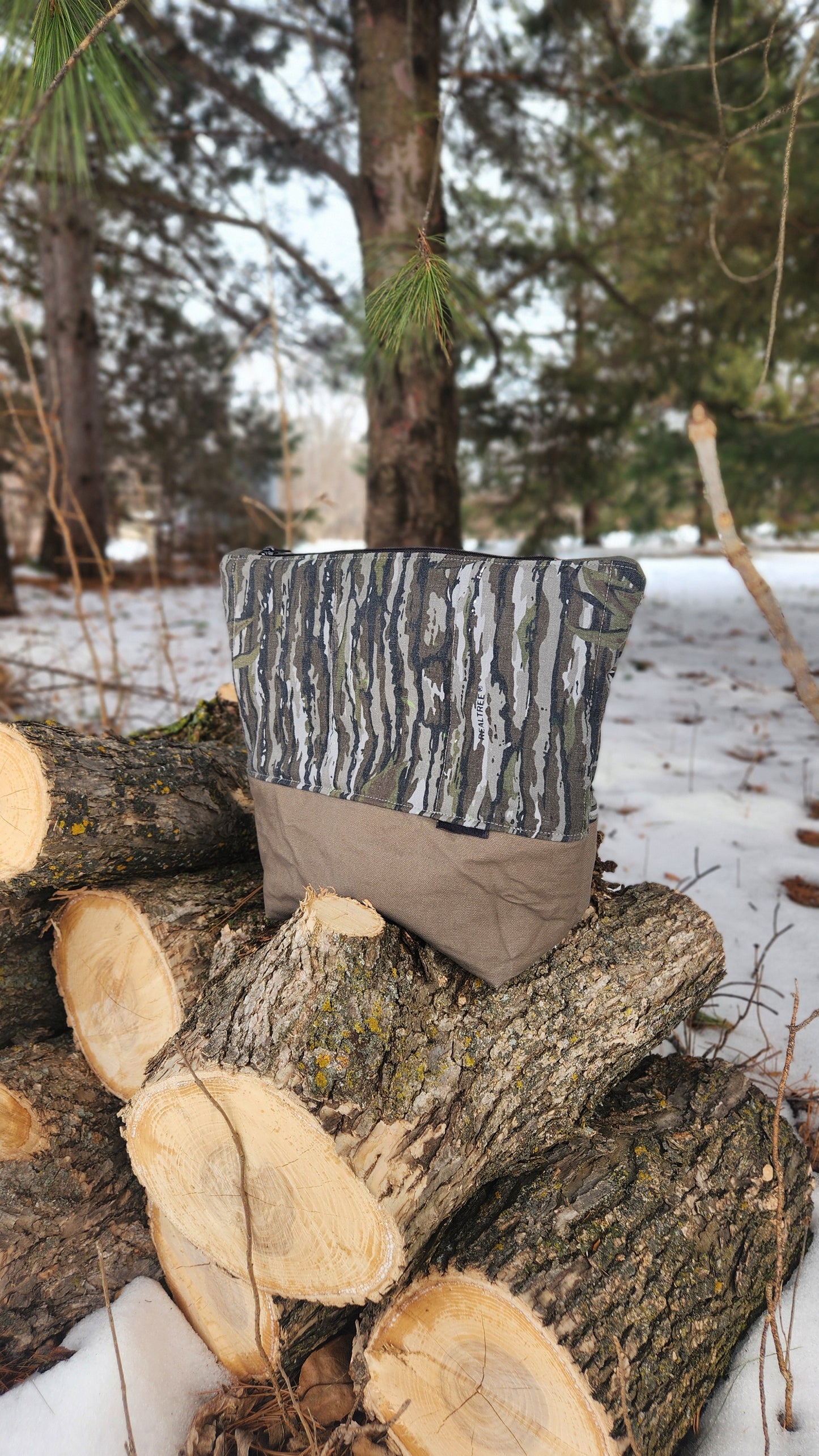 Upcycled Camo - The Road Tripper Zipper Pouch