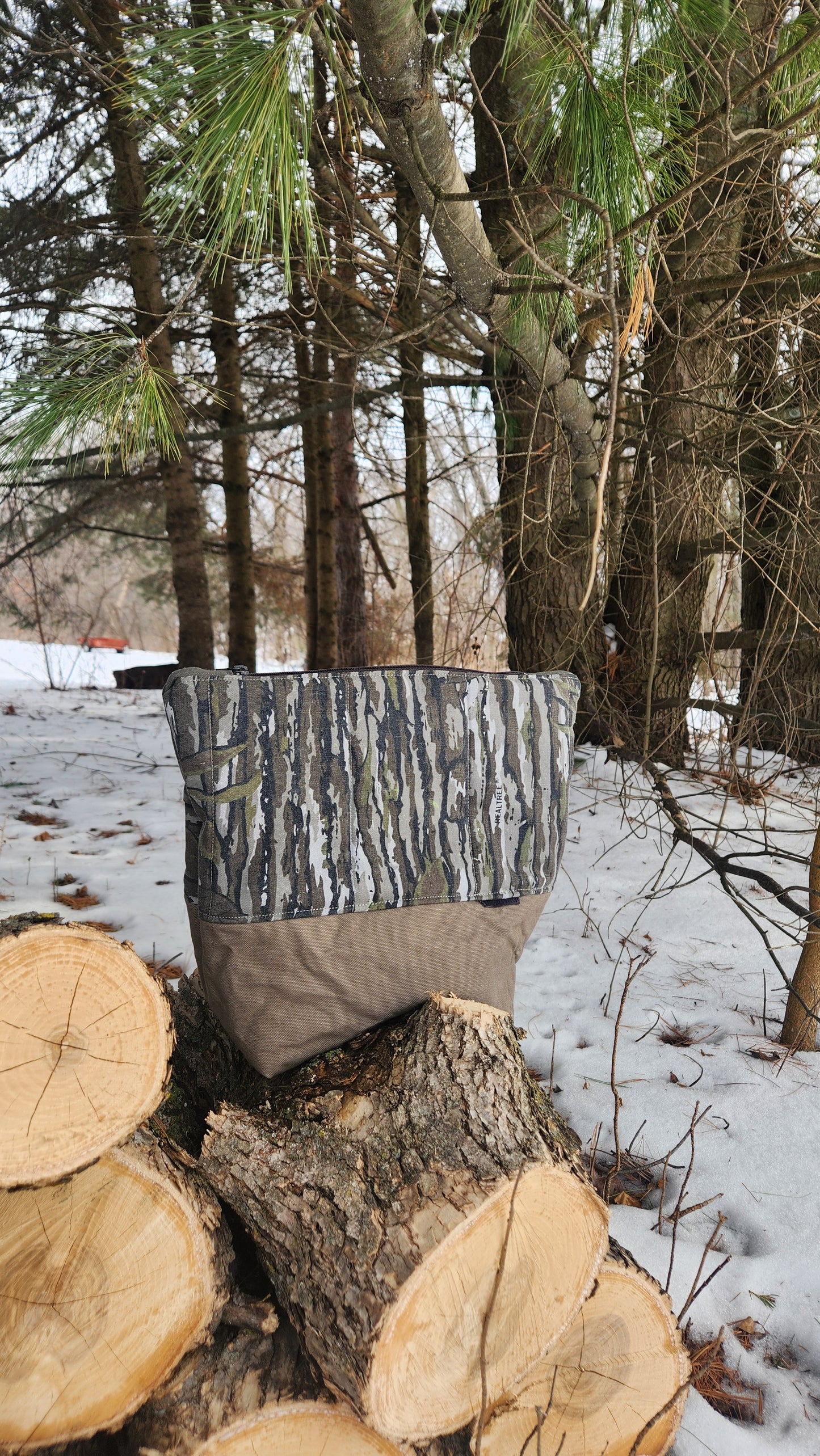 Upcycled Camo - The Road Tripper Zipper Pouch