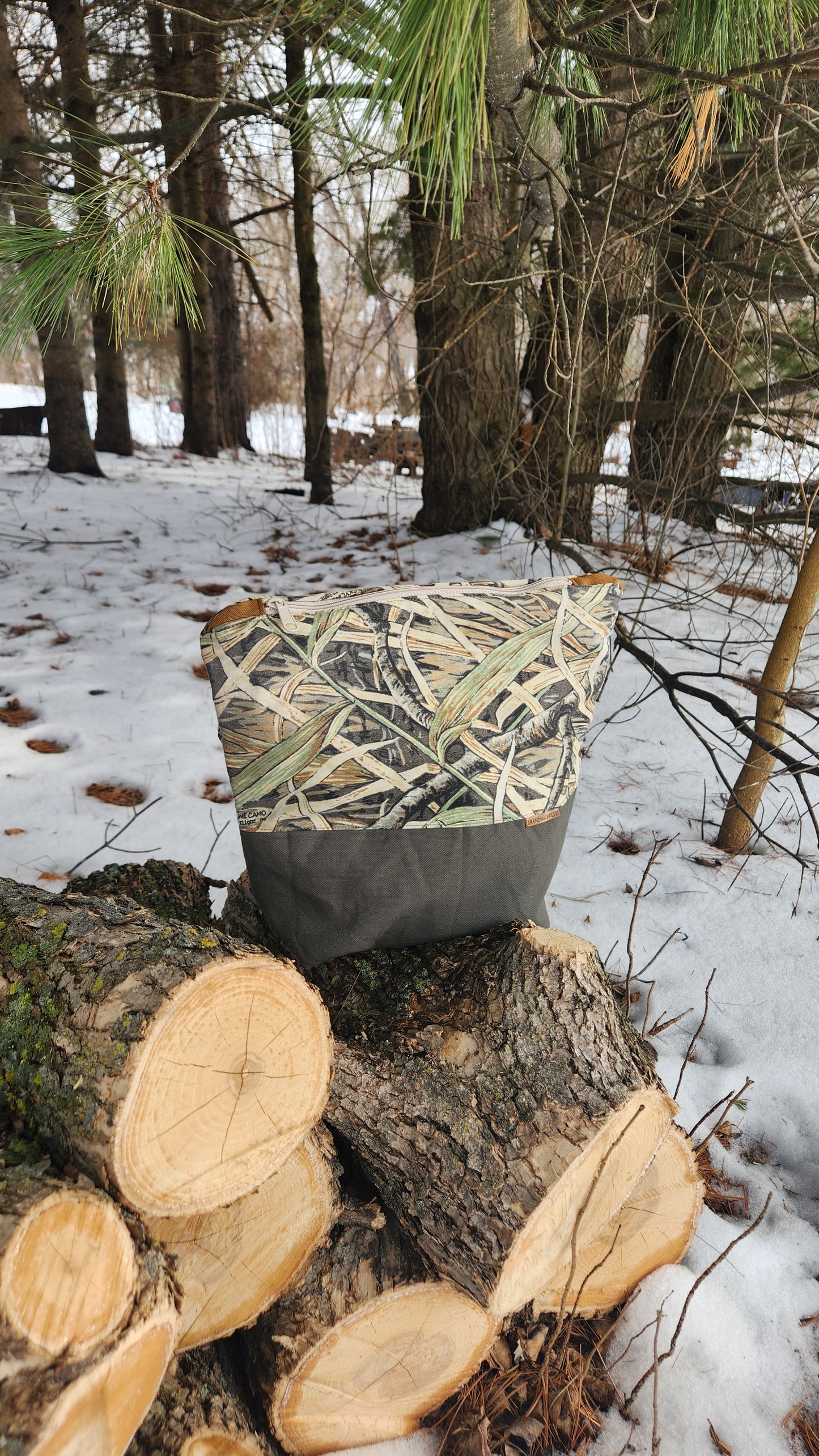 Upcycled Camo - The Road Tripper Zipper Pouch