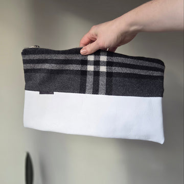 Denver Clutch Plaid Wool + Leather