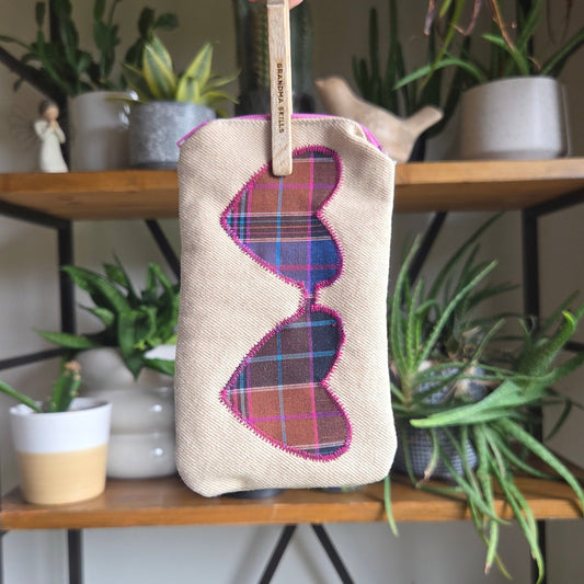 Sunglass Case Mauve Zipper 04