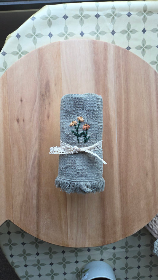 Embroidered Dish Towel 03