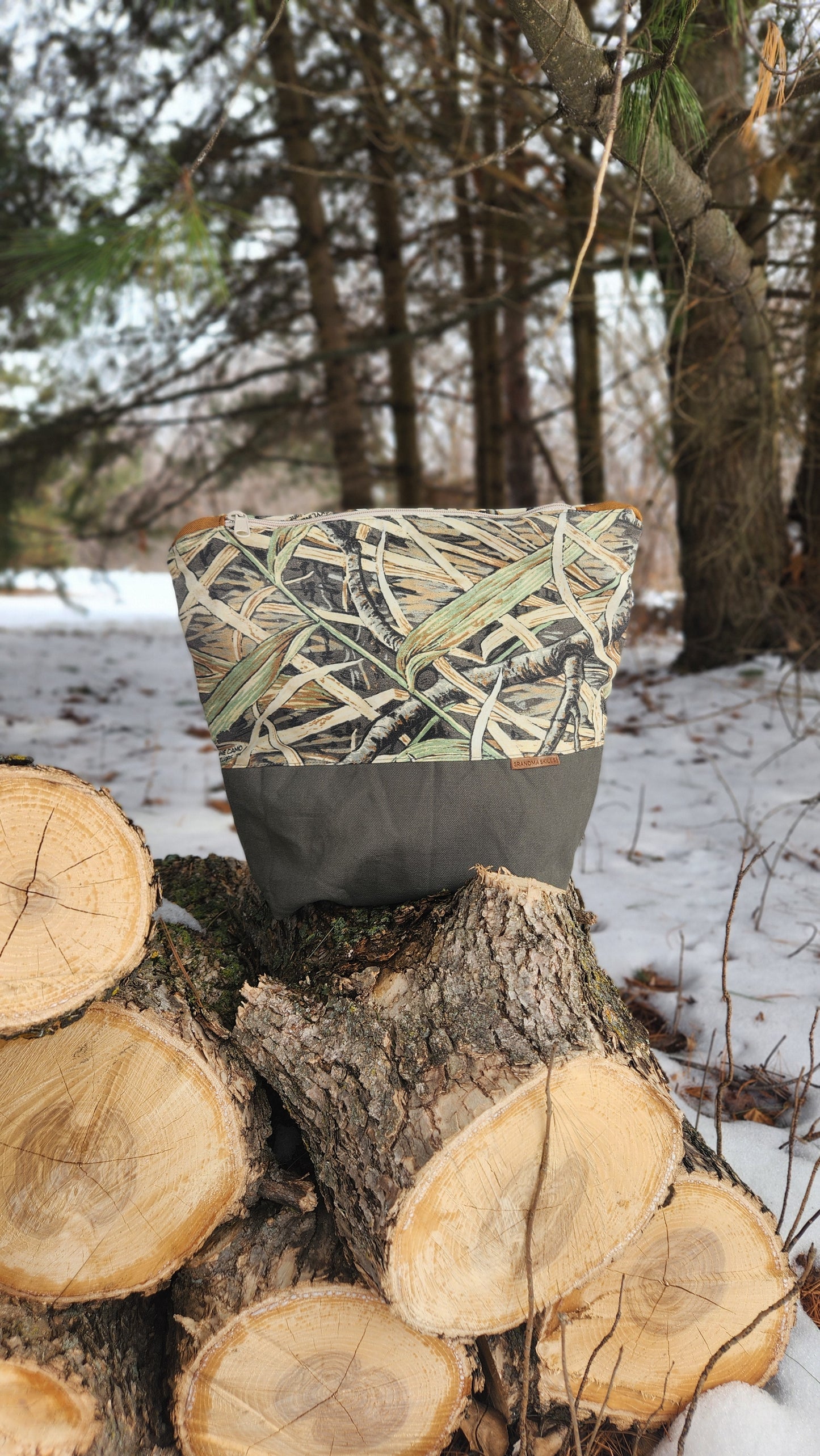Upcycled Camo - The Road Tripper Zipper Pouch