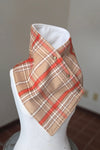 Snap Cowl-Coral Plaid