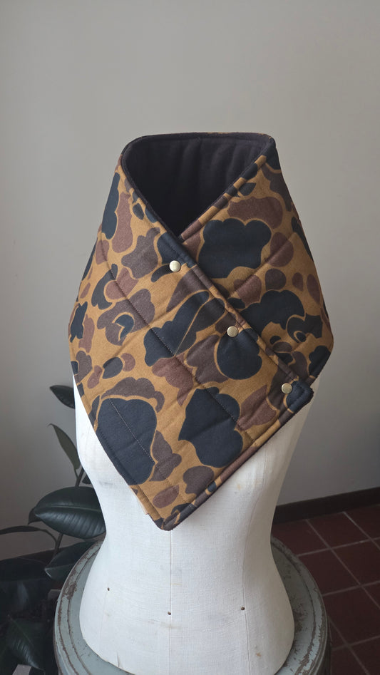 Slim Fit Snap Cowl - Vintage Quilted Camo