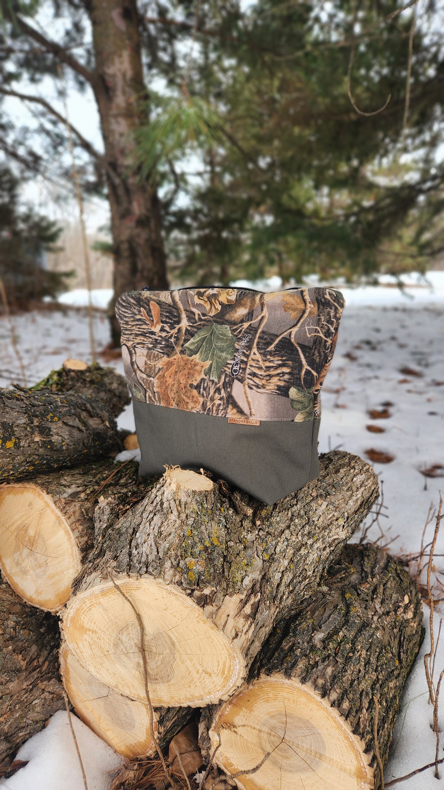 Upcycled Camo - The Road Tripper Zipper Pouch