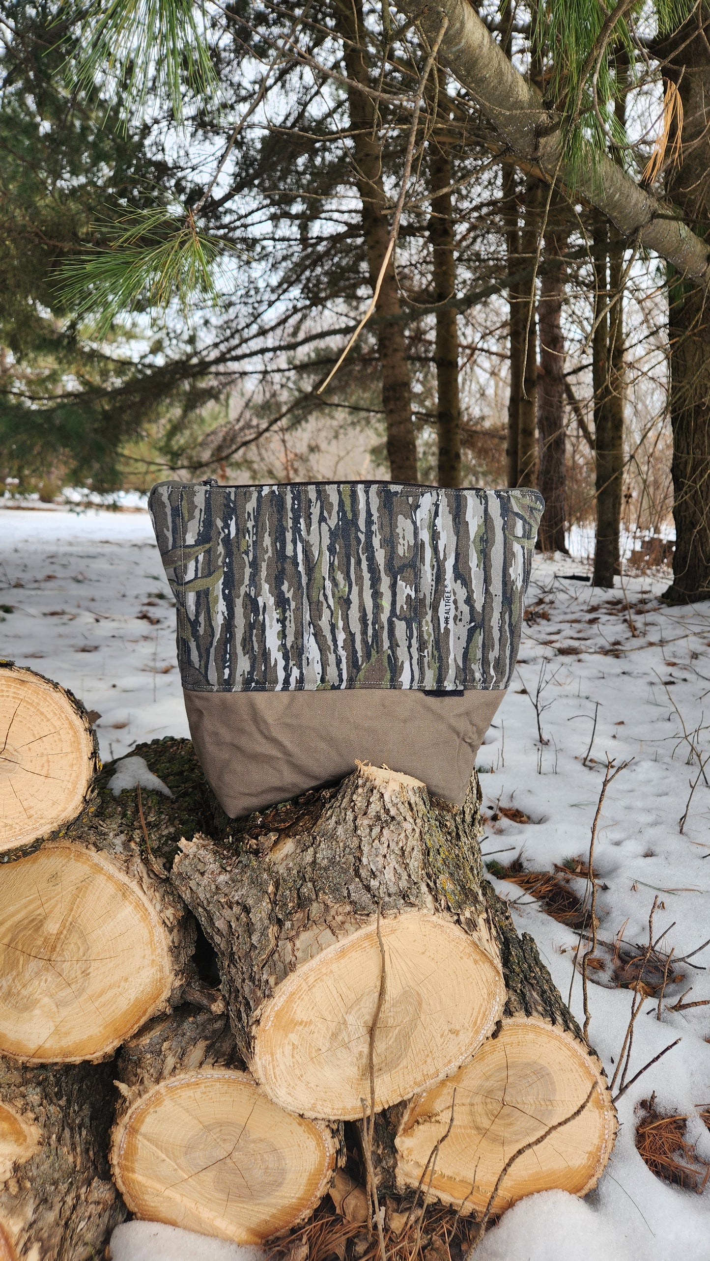 Upcycled Camo - The Road Tripper Zipper Pouch