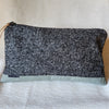 Denver Clutch Black & White Twill Wool + Gray Leather