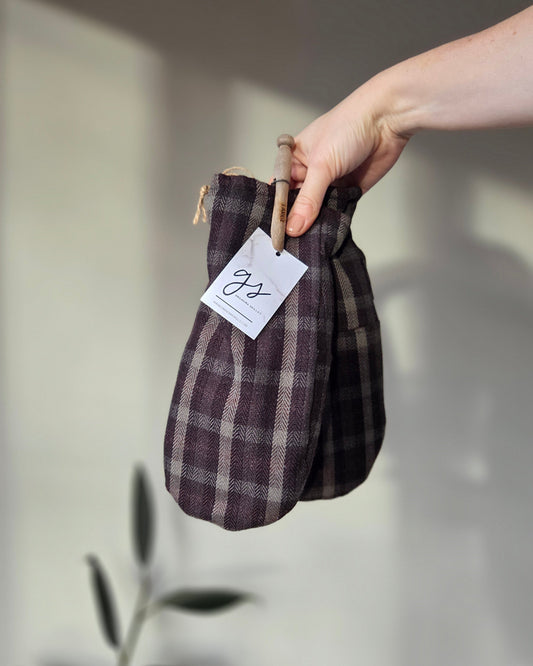 Wool Mittens Beau Plaid-Large