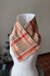 Snap Cowl- Coral Plaid Slim Fit