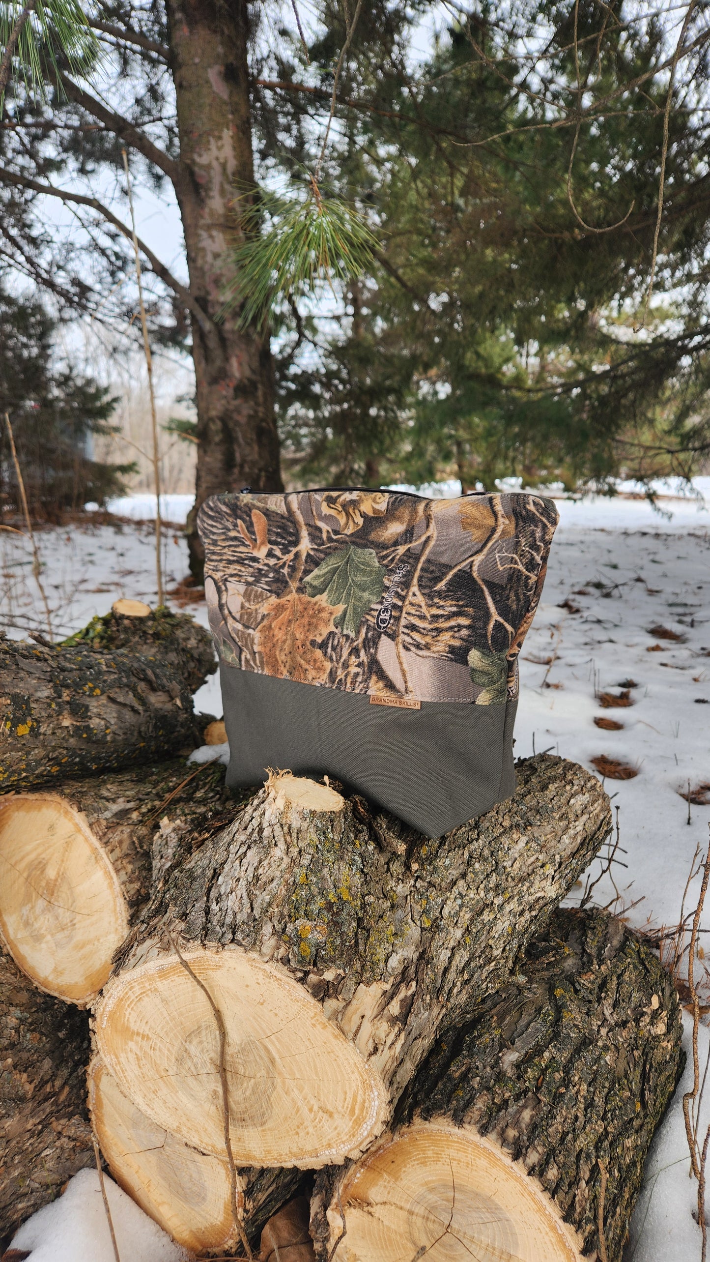 Upcycled Camo - The Road Tripper Zipper Pouch