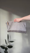 Denver Clutch Taupe Herringbone Wool