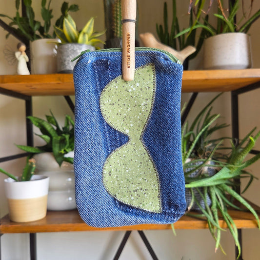 Sunglass Case Green Zipper 03