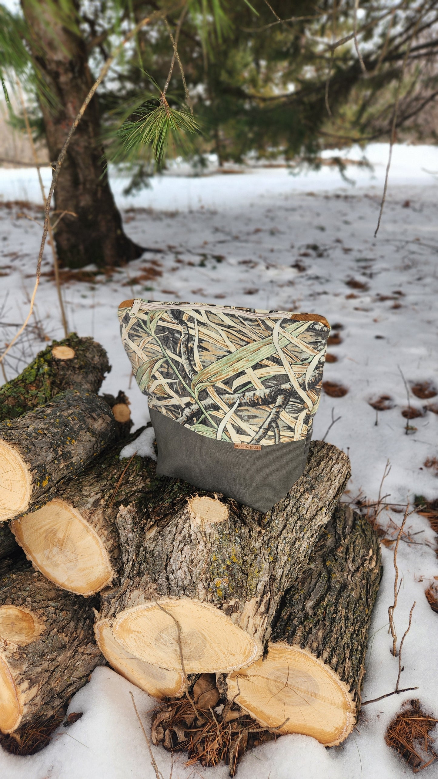 Upcycled Camo - The Road Tripper Zipper Pouch