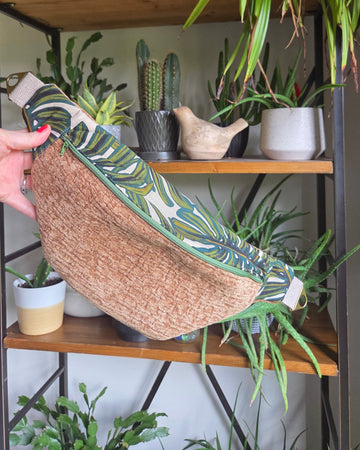 Large Fanny Pack Monstera Print