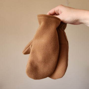Wool Mittens Camel-Medium