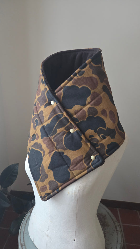 Slim Fit Snap Cowl - Vintage Quilted Camo
